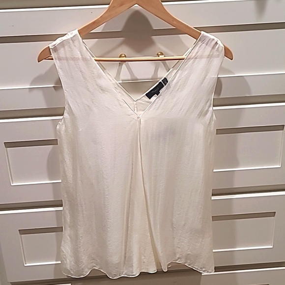 THEORY fringed tunic cami top M designer silk $325 flapper style main image 0